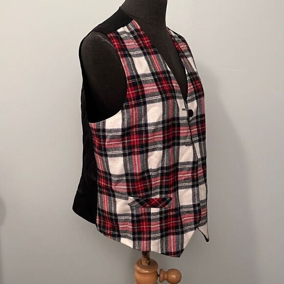 Savannah Unisex Tartan Patterned Sleeveless Waistcoat Size Large - Picture 7 of 10